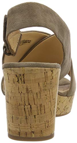 Clarks Maritsa Lara, Sandalia con Pulsera Tira de Tobillo, Verde (Olive Suede-), 39 EU