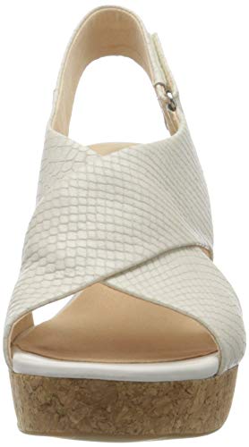 Clarks Maritsa Lara, Sandalias de Talón Abierto para Mujer, Blanco (White Snake White Snake), 41.5 EU