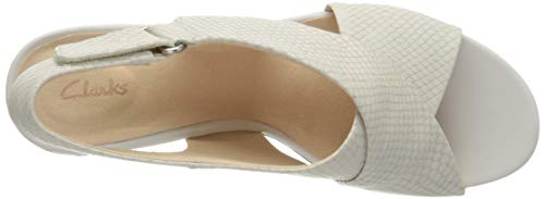 Clarks Maritsa Lara, Sandalias de Talón Abierto para Mujer, Blanco (White Snake White Snake), 41.5 EU
