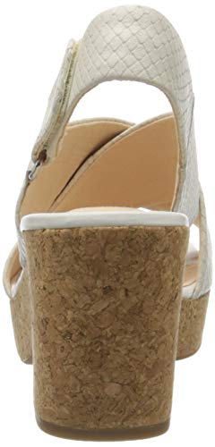 Clarks Maritsa Lara, Sandalias de Talón Abierto para Mujer, Blanco (White Snake White Snake), 41.5 EU