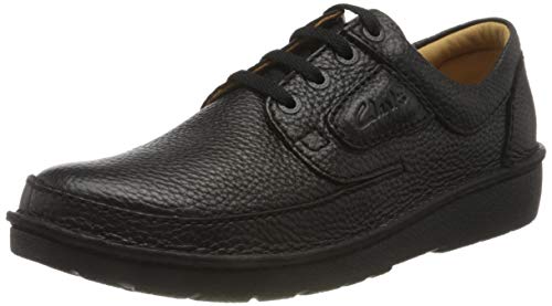 Clarks Nature II, Oxford Plano Hombre, Negro (Black), 43 EU