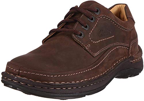 Clarks Nature Three 20340682 - Zapatos casual de cuero nobuck para hombre, color marrón (Ebony Oily), talla 47