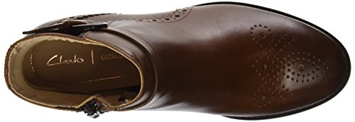 Clarks Netley Olivia, Botas Chelsea para Mujer, Marrón (Tan Leather), 42 EU