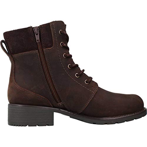 Clarks Orinoco Spice, Botas Estilo Motero Mujer, Marrón (Dark Brown Nubuk), 40 EU