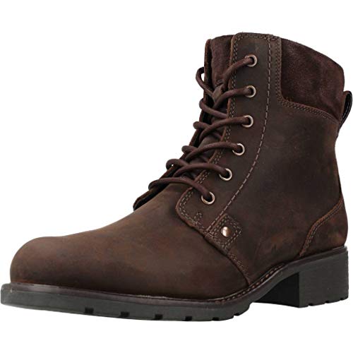 Clarks Orinoco Spice, Botas Estilo Motero Mujer, Marrón (Dark Brown Nubuk), 40 EU