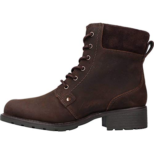 Clarks Orinoco Spice, Botas Estilo Motero Mujer, Marrón (Dark Brown Nubuk), 40 EU