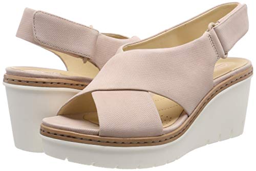Clarks Palm Candid, Sandalia con Pulsera Mujer, Beige (Nude Pink-), 38 EU