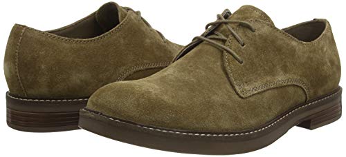 Clarks Paulson Plain, Zapatos de Cordones Derby para Hombre, Verde (Olive Suede Olive Suede), 43 EU