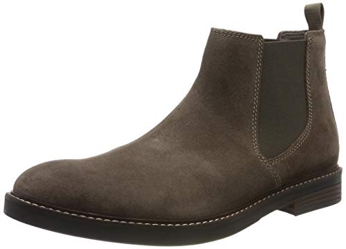 Clarks Paulson Up, Botas Chelsea Hombre, Gris (Taupe Suede Taupe Suede), 42.5 EU