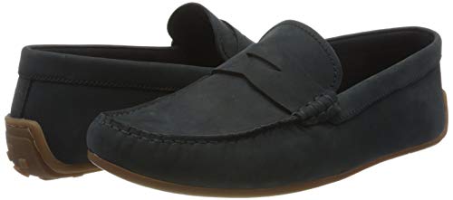 Clarks Reazor Penny, Mocasines Hombre, Azul (Navy Nubuck Navy Nubuck), 42 EU
