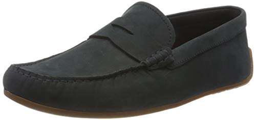 Clarks Reazor Penny, Mocasines Hombre, Azul (Navy Nubuck Navy Nubuck), 42 EU