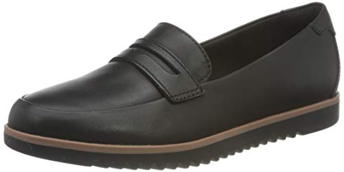 Clarks Serena Terri, Mocasín Mujer, Piel Negra, 42 EU