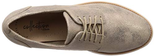 Clarks Sharon Crystal, Zapatos de Cordones Derby Mujer, Beige (Pewter-), 42 EU