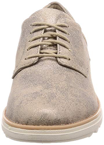 Clarks Sharon Crystal, Zapatos de Cordones Derby Mujer, Beige (Pewter-), 43 EU