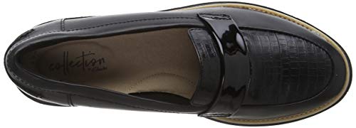 Clarks Sharon Gracie, Mocasines Mujer, Negro (Black Black), 40 EU