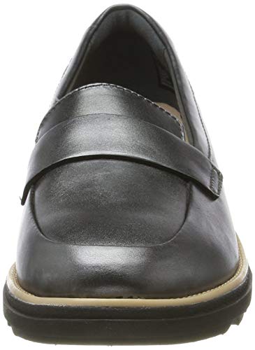 Clarks Sharon Gracie, Mocasines Mujer, Plateado (Metallic Metallic), 42 EU