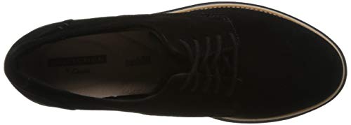 Clarks Sharon Noel, Zapatos de Cordones Derby Mujer, Negro (Black Nubuck), 42 EU