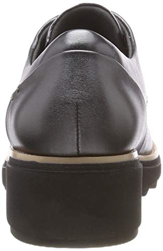 Clarks Sharon Noel, Zapatos de Cordones Derby Mujer, Plateado (Gun Metal Lea), 38 EU