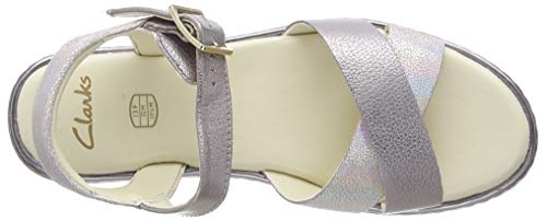 Clarks Skylark Pure K, Sandalia con Pulsera Niñas, Rosa (Pink Pink), 35 EU