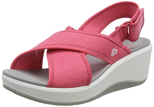 Clarks Step Cali Cove, Sandalias de Talón Abierto para Mujer, Beige (Berry Berry), 38 EU