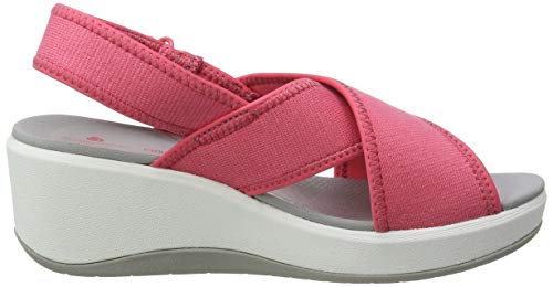 Clarks Step Cali Cove, Sandalias de Talón Abierto para Mujer, Beige (Berry Berry), 38 EU