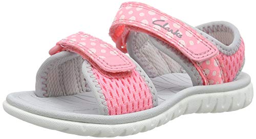 Clarks Surfing Tide T, Sandalias Punta Cerrada Niños, Rosa (Pink Combi Pink Combi), 26 EU