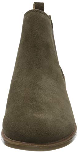 Clarks Taylor Shine, Botas Estilo Chelsea Mujer, Verde (Dark Olive Suede), 39.5 EU