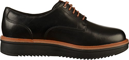 Clarks Teadale Rhea, Zapatos de Cordones Brogue Mujer, Negro (Black Leather), 41.5 EU