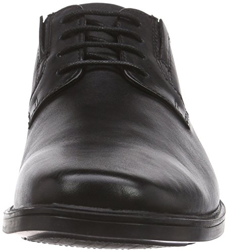 Clarks Tilden Plain, Zapatos Derby para Hombre, Negro (Black Leather), 45 EU