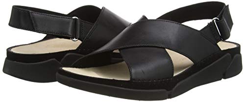 Clarks Tri Alexia, Sandalias de Talón Abierto Mujer, Beige (Black Black), 38 EU