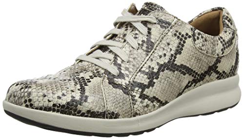 Clarks Un Adorn Lace, Zapatos de Cordones Derby Mujer, Multicolor (Natural Snake Natural Snake), 37 EU