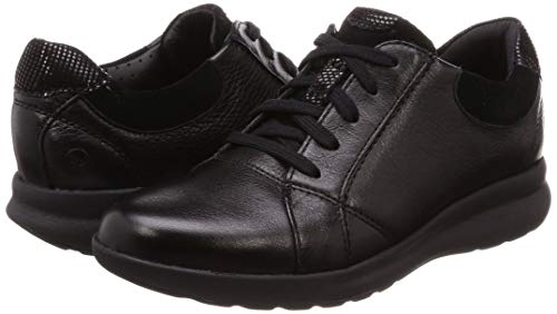 Clarks Un Adorn Lace, Zapatos de Cordones Derby Mujer, Negro (Black Combi-), 43 EU