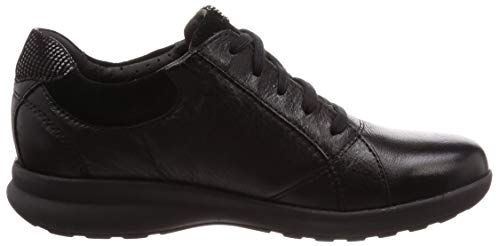 Clarks Un Adorn Lace, Zapatos de Cordones Derby Mujer, Negro (Black Combi-), 43 EU