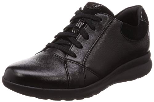 Clarks Un Adorn Lace, Zapatos de Cordones Derby Mujer, Negro (Black Combi-), 43 EU