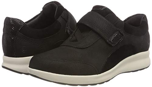Clarks Un Adorn Lo, Zapatos de Cordones Derby Mujer, Negro (Black Combi), 37 EU