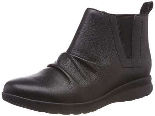 Clarks Un Adorn Mid, Botas Slouch Mujer, Negro (Black Leather), 36 EU