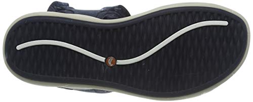 Clarks Un Bali Trek, Sandalias de Talón Abierto Mujer, Azul (Navy Combi Nbk Navy Combi Nbk), 37 EU
