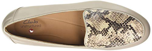 Clarks Un Blush Ease, Mocasines para Mujer, Gris (Stone Combi Stone Combi), 42 EU