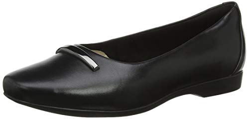 Clarks Un Darcey Way, Mocasines Mujer, Negro (Black Leather Black Leather), 42 EU