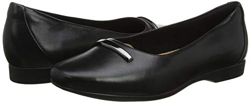 Clarks Un Darcey Way, Mocasines Mujer, Negro (Black Leather Black Leather), 42 EU