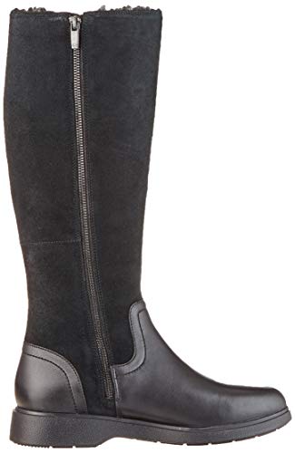 Clarks Un Elda Hi, Botas Slouch Mujer, Negro (Black Combi Black Combi), 38 EU