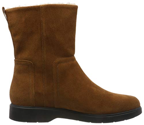 Clarks Un Elda Mid, Botas Slouch Mujer, Marrón (Dark Tan Suede Dark Tan Suede), 40 EU
