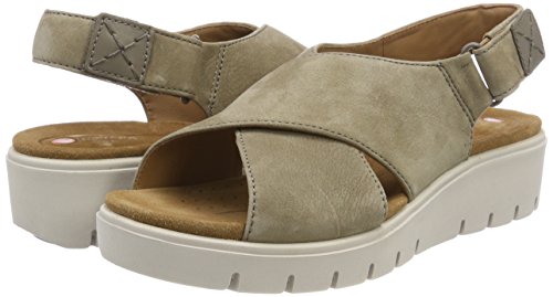 Clarks Un Karely Hail, Sandalias de Talón Abierto para Mujer, Verde (Sage Nubuck), 38 EU