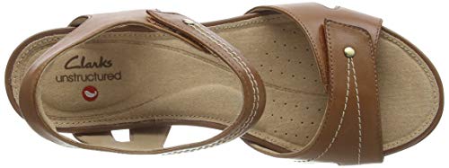 Clarks Un Palma Vibe, Sandalias de Talón Abierto para Mujer, Marrón (Mahogany Leather Mahogany Leather), 39 EU
