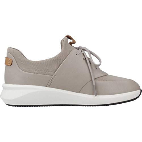 Clarks Un Rio Lace, Zapatillas, Gris (Stone Leather Stone Leather), 39 EU