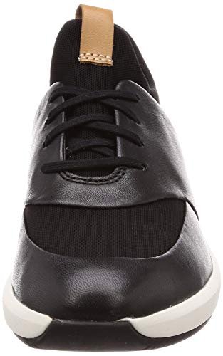 Clarks Un Rio Lace, Zapatillas, Negro (Black Leather Black Leather), 41 EU