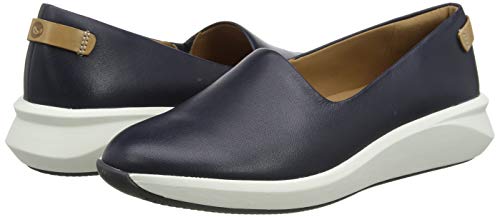 Clarks Un Rio Step, Zapatillas sin Cordones Mujer, Azul (Navy Leather Navy Leather), 37 EU