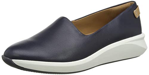 Clarks Un Rio Step, Zapatillas sin Cordones Mujer, Azul (Navy Leather Navy Leather), 37 EU