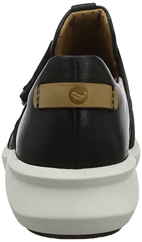 Clarks Un Rio Strap, Zapatillas Mujer, Negro (Black Leather Black Leather), 37 EU