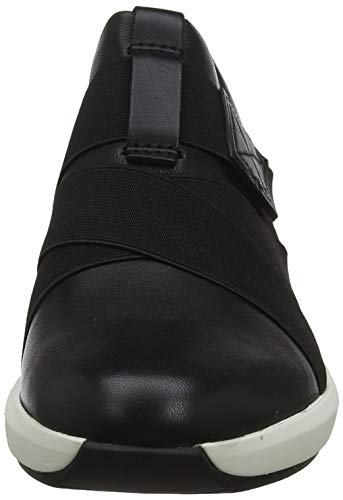 Clarks Un Rio Strap, Zapatillas Mujer, Negro (Black Leather Black Leather), 41 EU